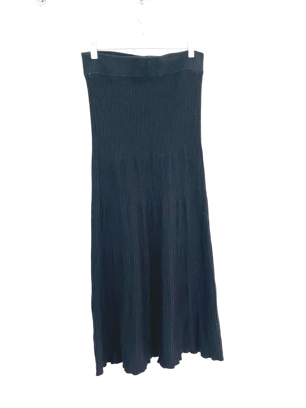 Free People Black Ribbed Maxi Skirt